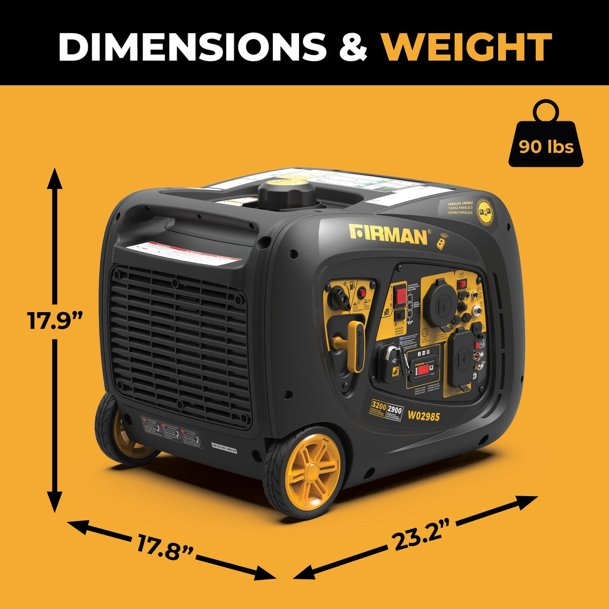Inverter Portable Generator 3200W Remote Start