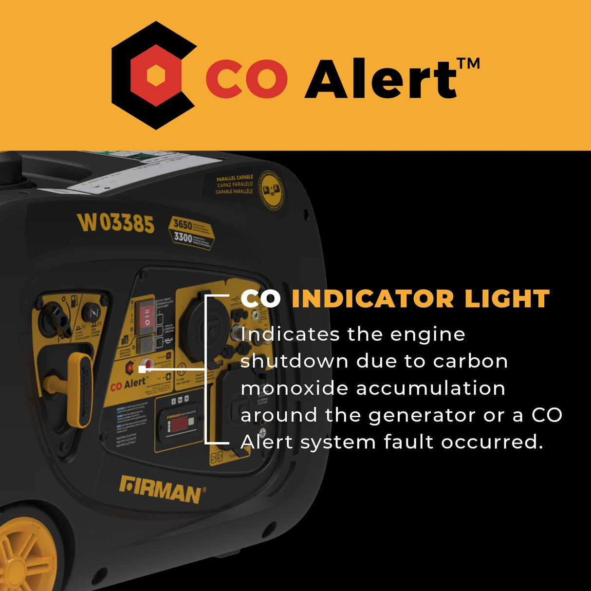 INVERTER PORTABLE GENERATOR 4125W WITH CO ALERT