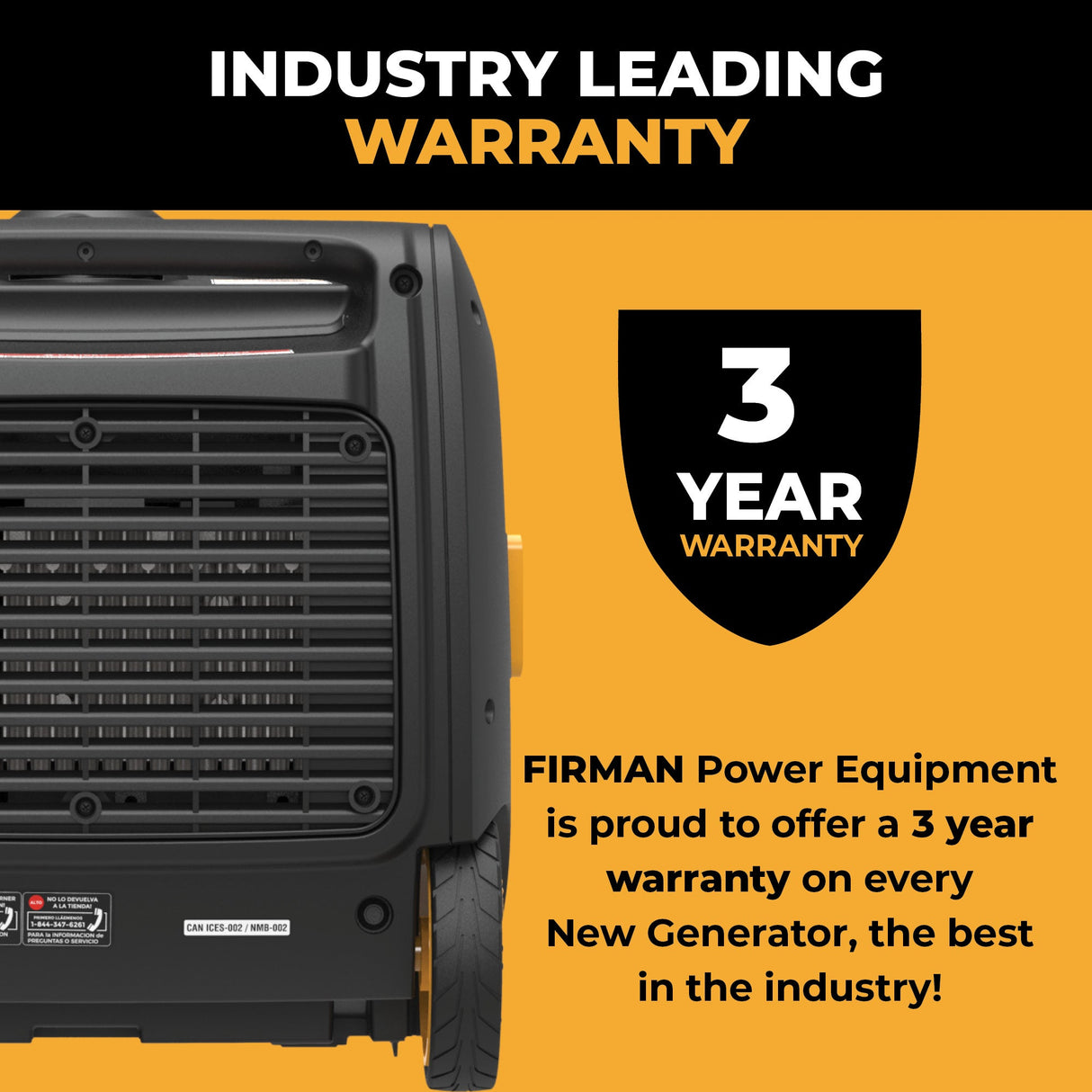 INVERTER PORTABLE GENERATOR 4125W WITH CO ALERT