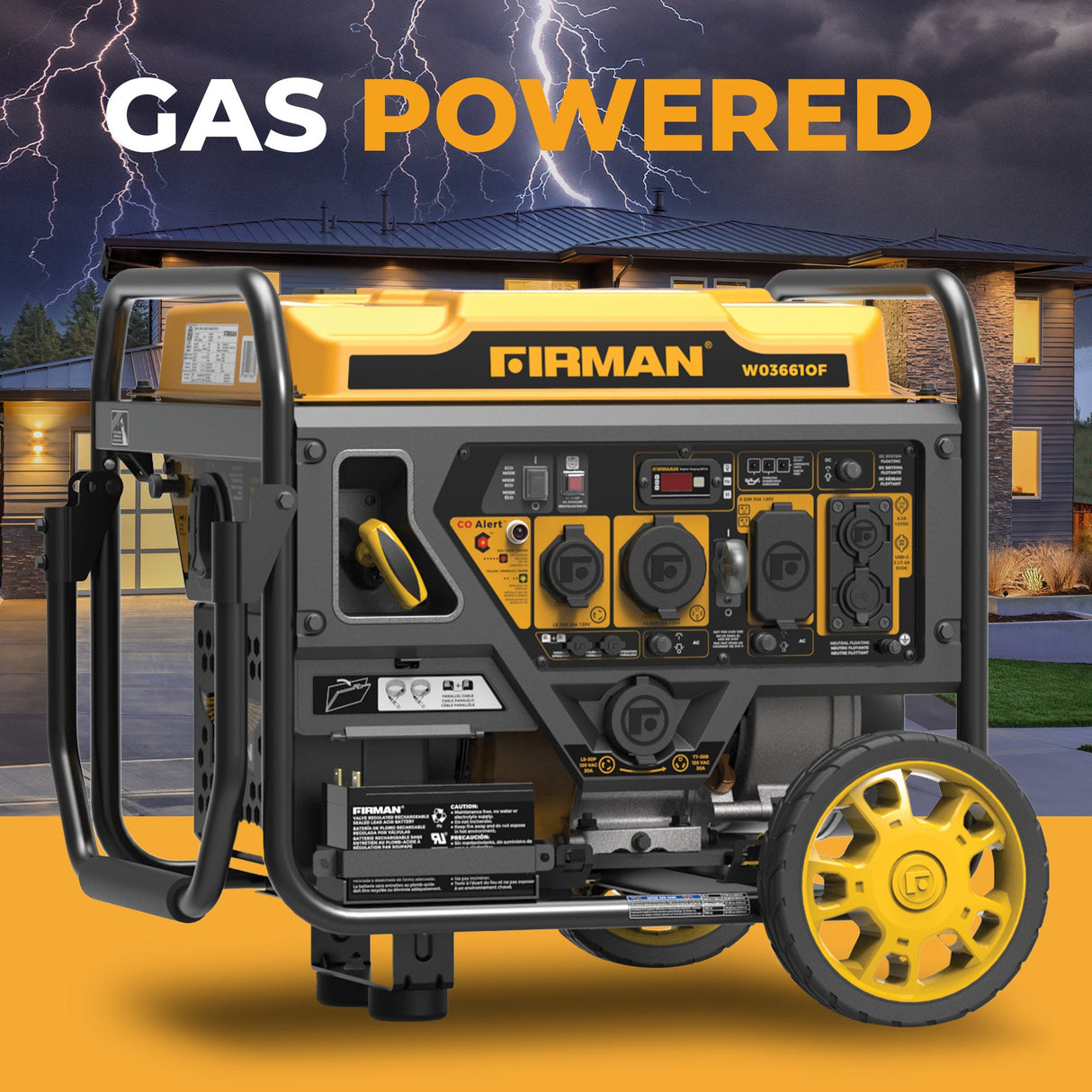 Inverter Open Frame Portable Generator 4500W Recoil Start with CO Alert