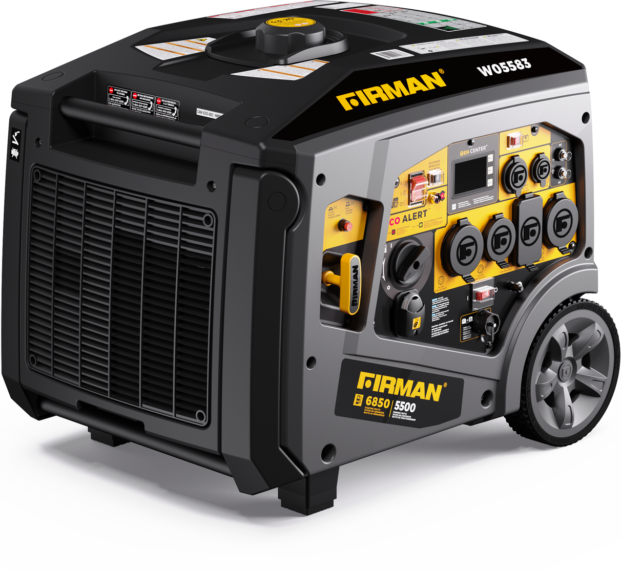 Gas Inverter Portable Generator 6850/5500 Watt Remote Start 120/240V CO Alert