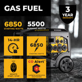 Gas Inverter Portable Generator 6850/5500 Watt Remote Start 120/240V CO Alert