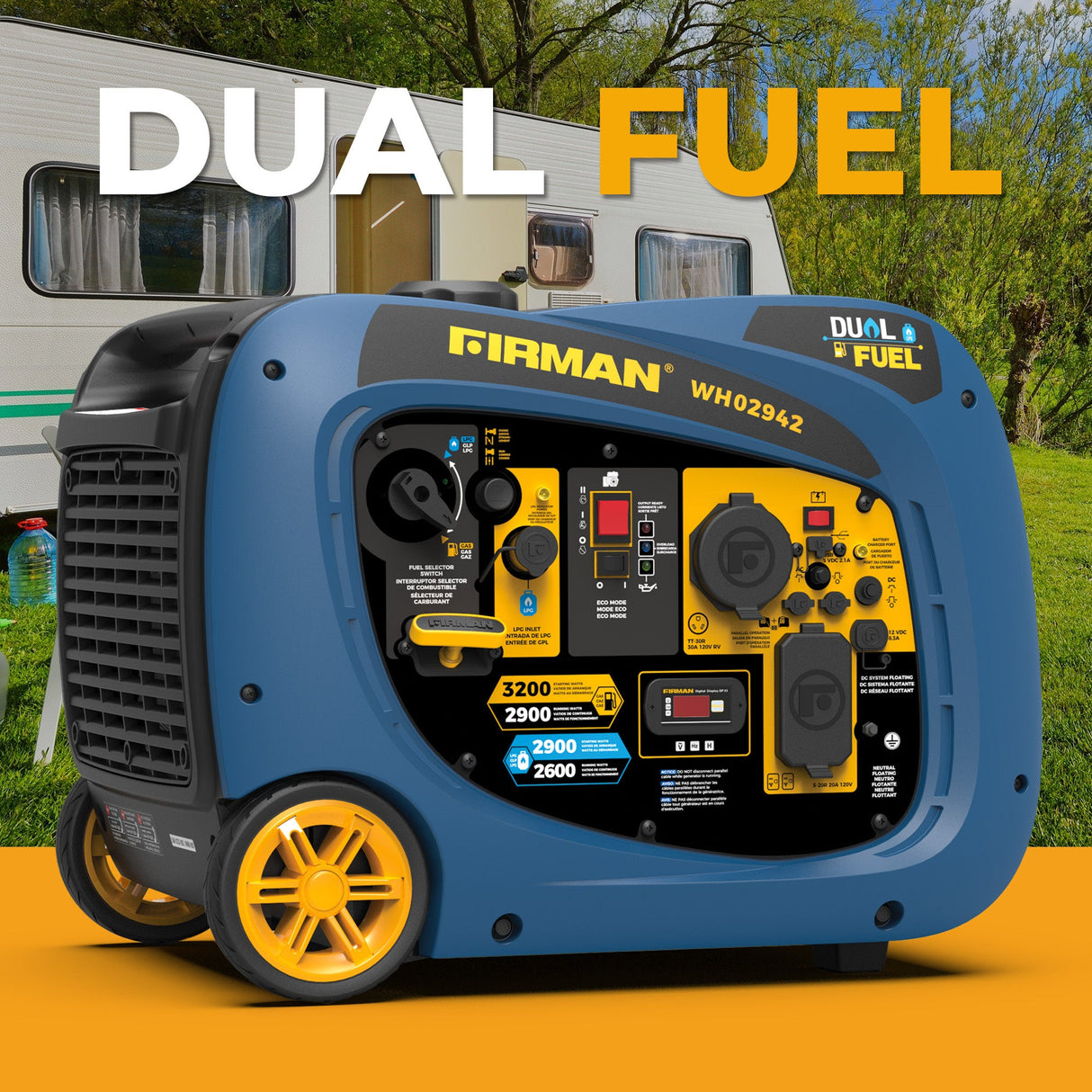 Dual Fuel Inverter Portable Generator 3200W Electric Start