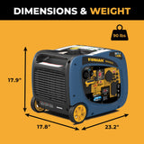 Dual Fuel Inverter Portable Generator 4125W Electric Start with CO ALERT
