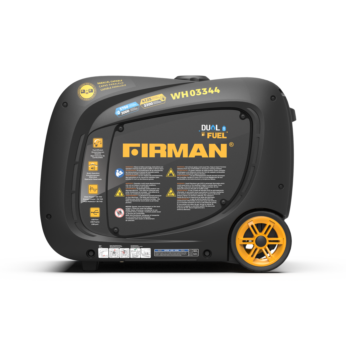 Dual Fuel Inverter Portable Generator 4125W Electric Start