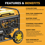 Dual Fuel Open Frame Inverter 4400W Electric Start with CO ALERT