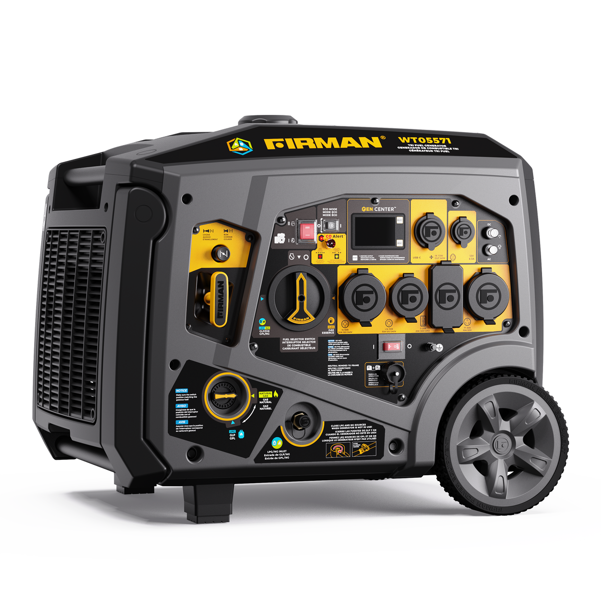 Tri Fuel Inverter Portable Generator 6850W Electric Start With CO Alert