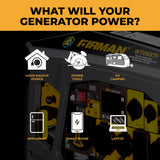 Tri Fuel Inverter Portable Generator 6850W Electric Start With CO Alert
