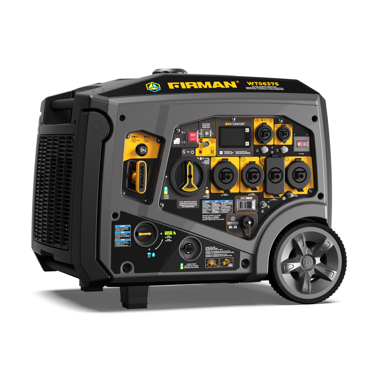 Tri-Fuel Inverter Portable Generator 7850/6300 Watt Electric Start 120/240V Parallel Ready with CO Alert