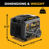 Tri-Fuel Inverter Portable Generator 7850/6300 Watt Electric Start 120/240V Parallel Ready with CO Alert