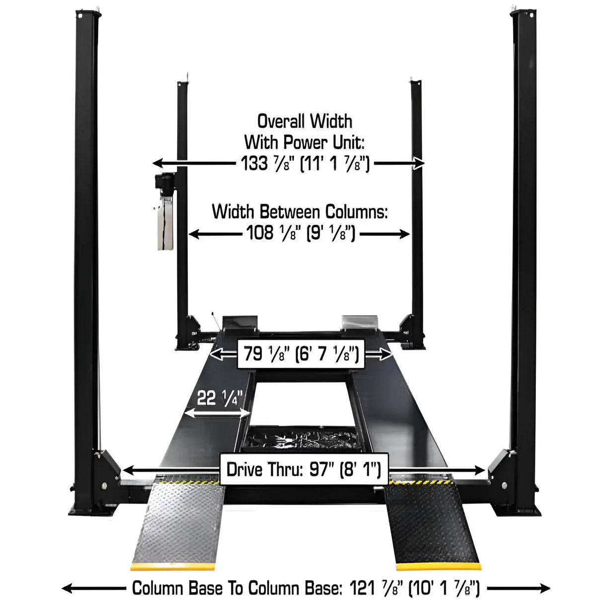Atlas Apex 9 9,000 lb 4-Post Lift with Two RJ45A Rolling Bridge Jacks Combo