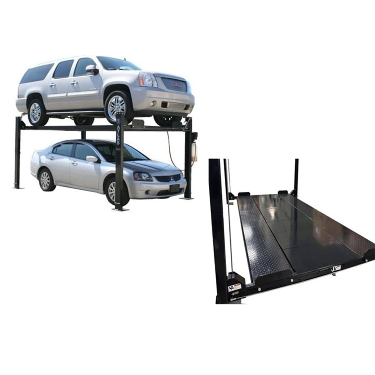 Atlas Garage PRO8000EXT 8,000 lb Extra-Tall 4-Post Lift with Pro-Floor 8-Piece Panel Combo