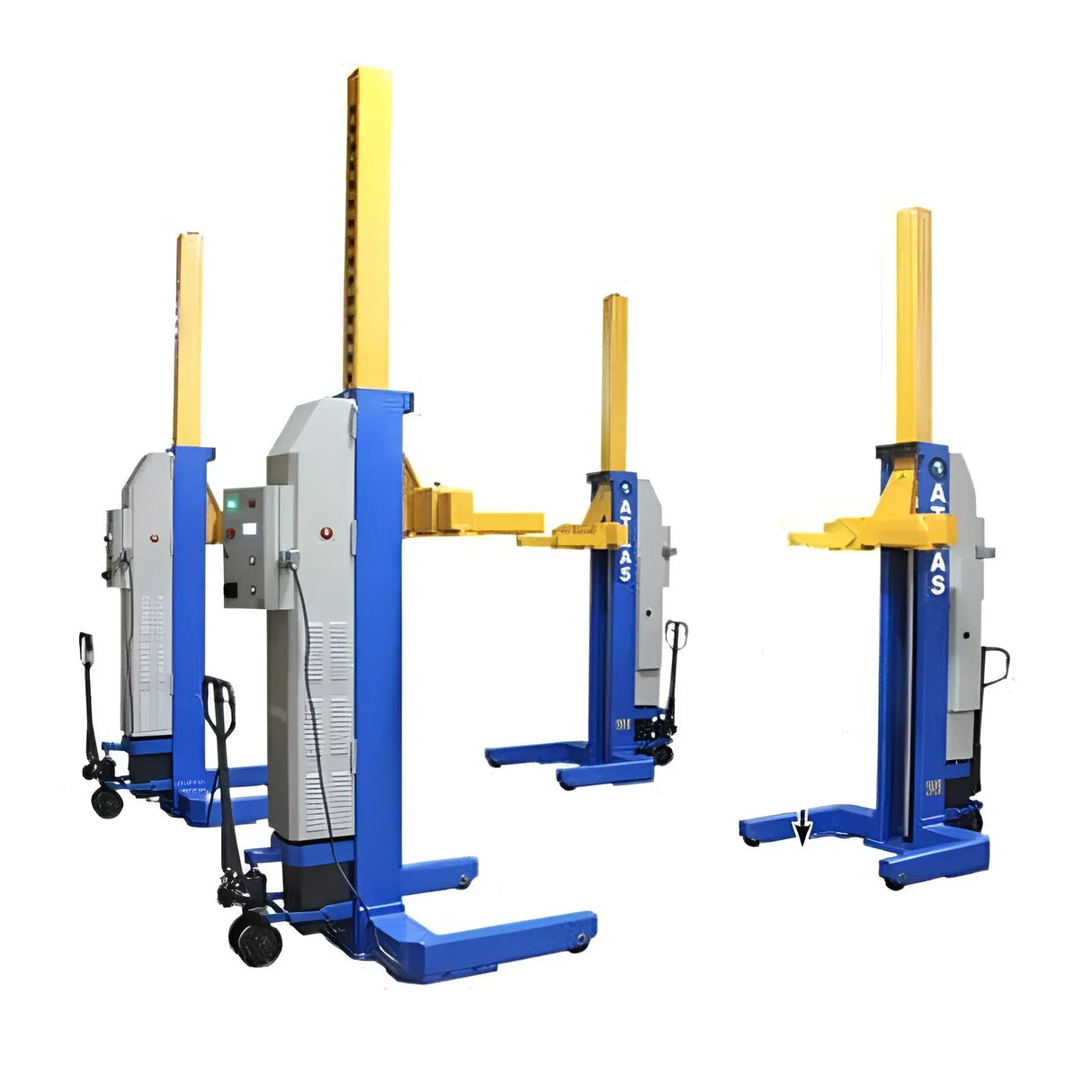 Atlas Maxima ML-4034BC ALI Certified Battery-Powered Mobile Column Lift, 4-Column 74,000 lb. Capacity
