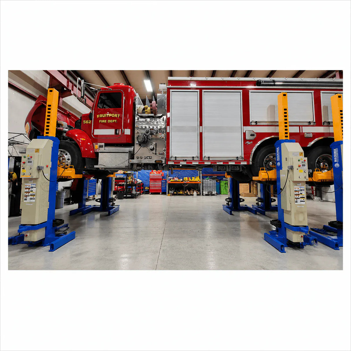 Atlas ML-6051BC Battery-Powered Mobile Column Lift System — 6-Pack, 111,000 lb Total Capacity, ALI Certified
