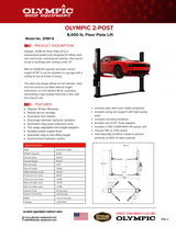 Olympic Equipment 8,000 lb Base Plate 2-Post Car Lift 2PBP-8