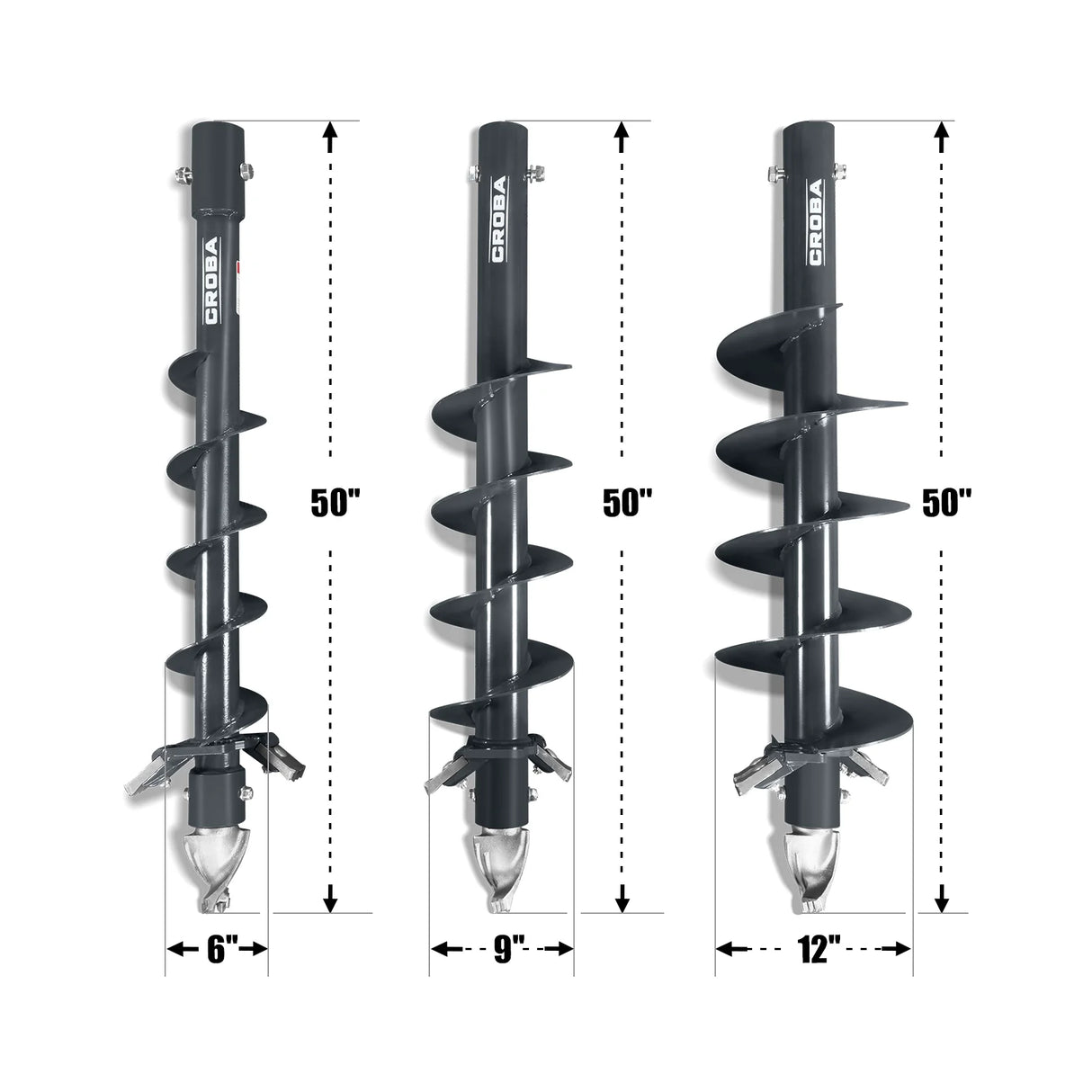 Mini Skid Steer Drive Auger with 6" ,  9" ,  12" Dia. Auger Bits