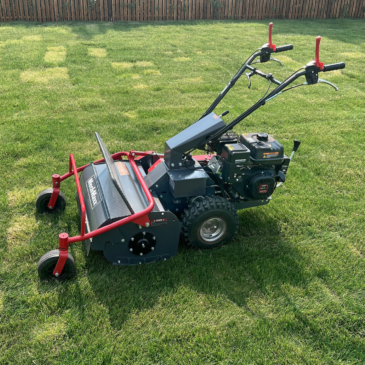 MechMaxx 27" Walk Behind Flail Mower,  10HP 302cc,  Self-Propelled,  Wheeled,  Electric Start,  SFM27W