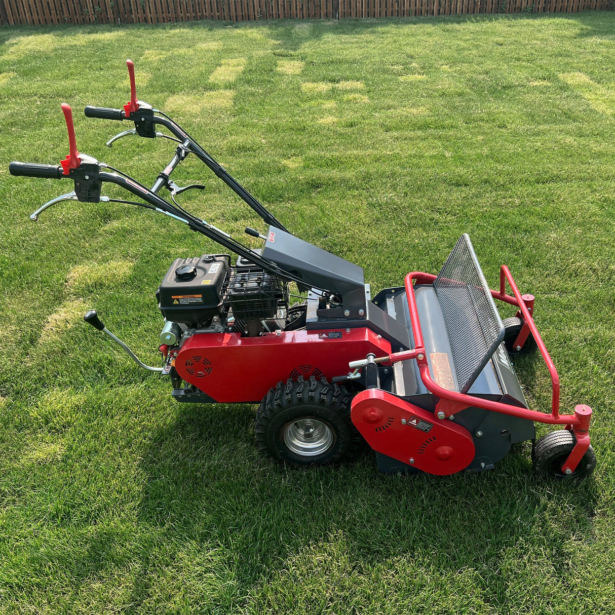 MechMaxx 27" Walk Behind Flail Mower,  10HP 302cc,  Self-Propelled,  Wheeled,  Electric Start,  SFM27W