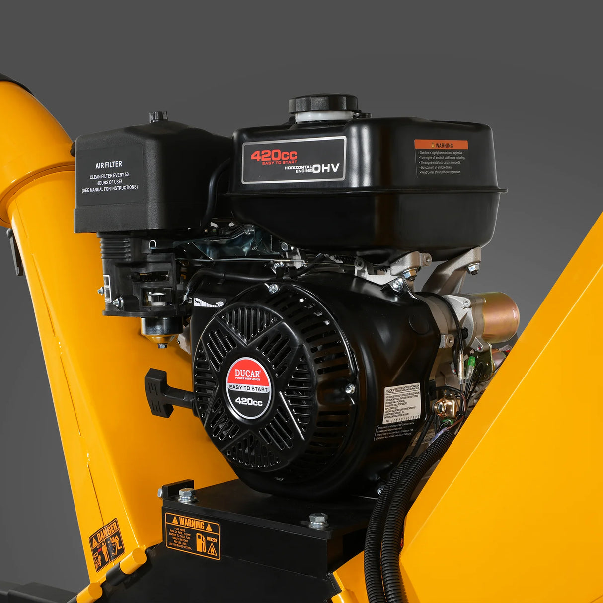 MechMaxx 5 inch E-start DUCAR 420cc Gasoline Engine Powered Wood Chipper,  GS1500