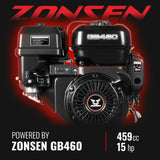 MechMaxx 5 inch E-start ZONSEN 459cc Gasoline Engine Powered Wood Chipper ,  GS1500