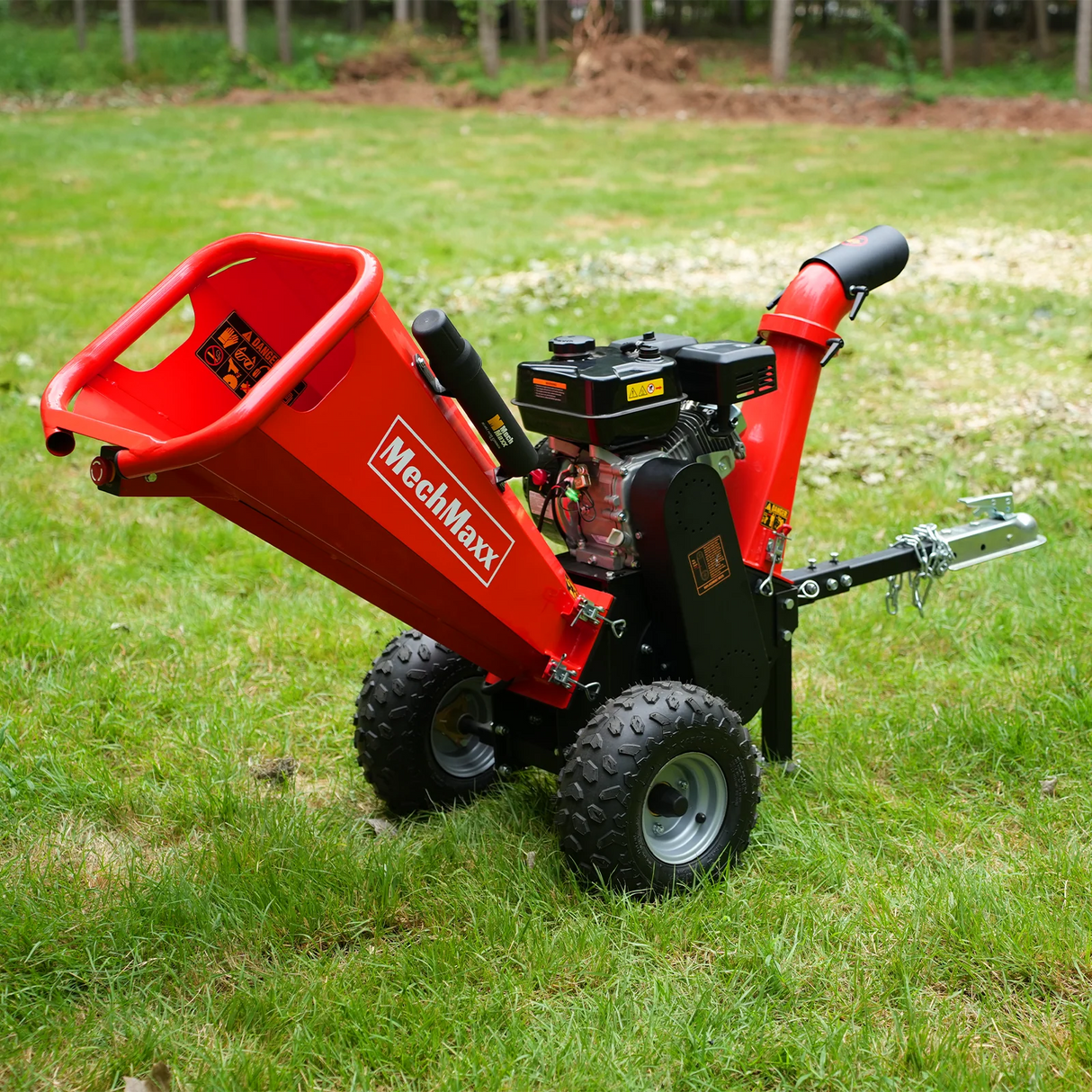 MechMaxx 4 inch DUCAR 212cc 7hp Gas Engine Powered Wood Chipper with Towbar,  GS650