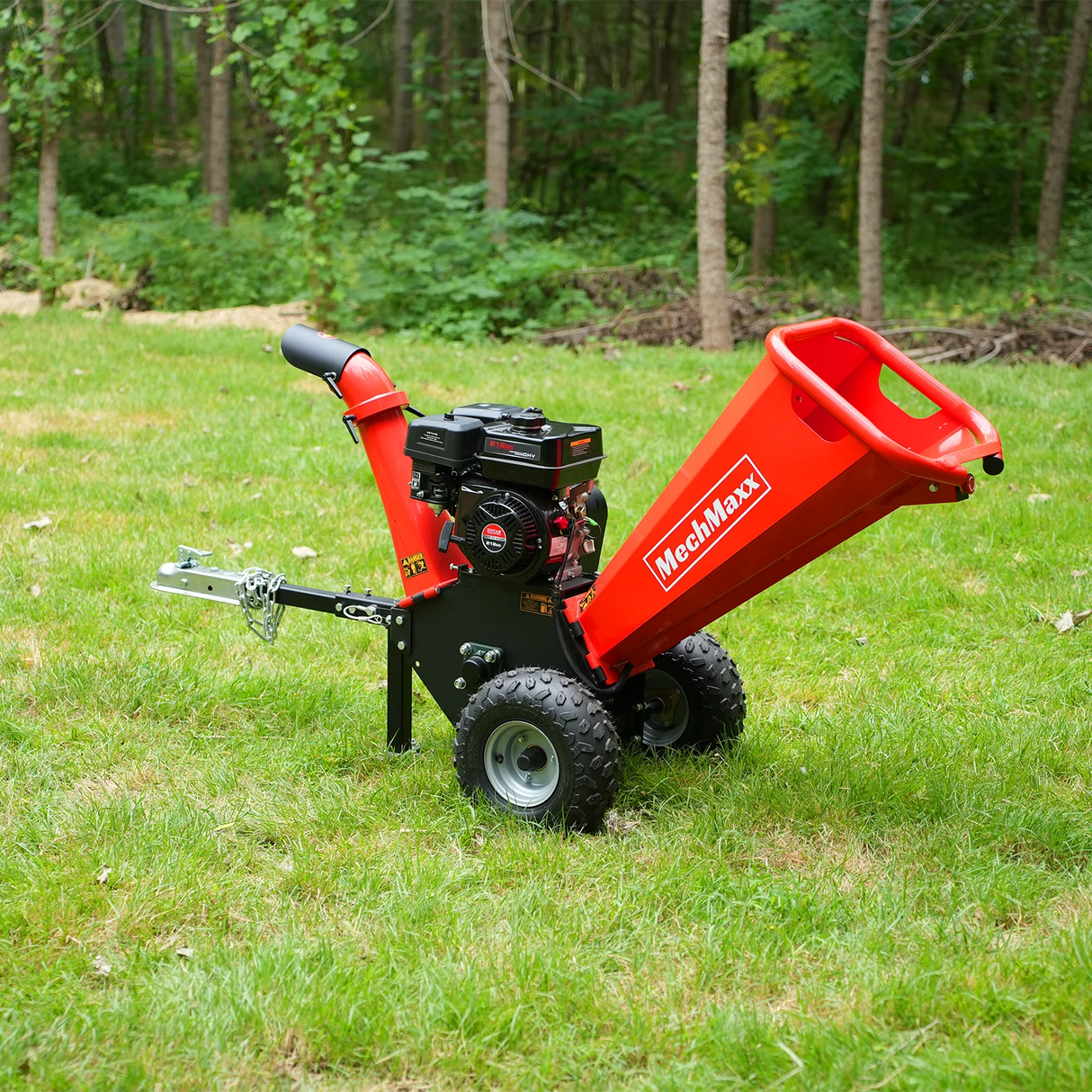 MechMaxx 4 inch DUCAR 212cc 7hp Gas Engine Powered Wood Chipper with Towbar,  GS650