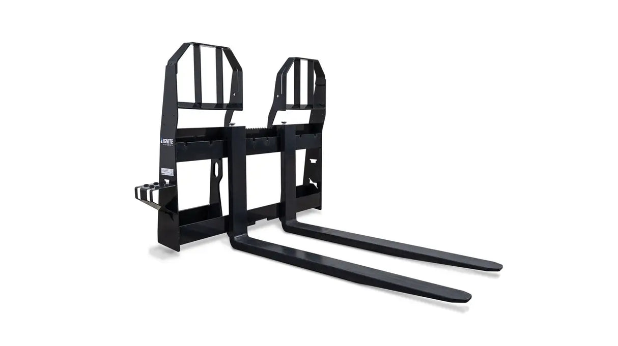 Ignite Attachments 48 in Skid Steer 4K Heavy Duty Pallet Fork and Frame Combo