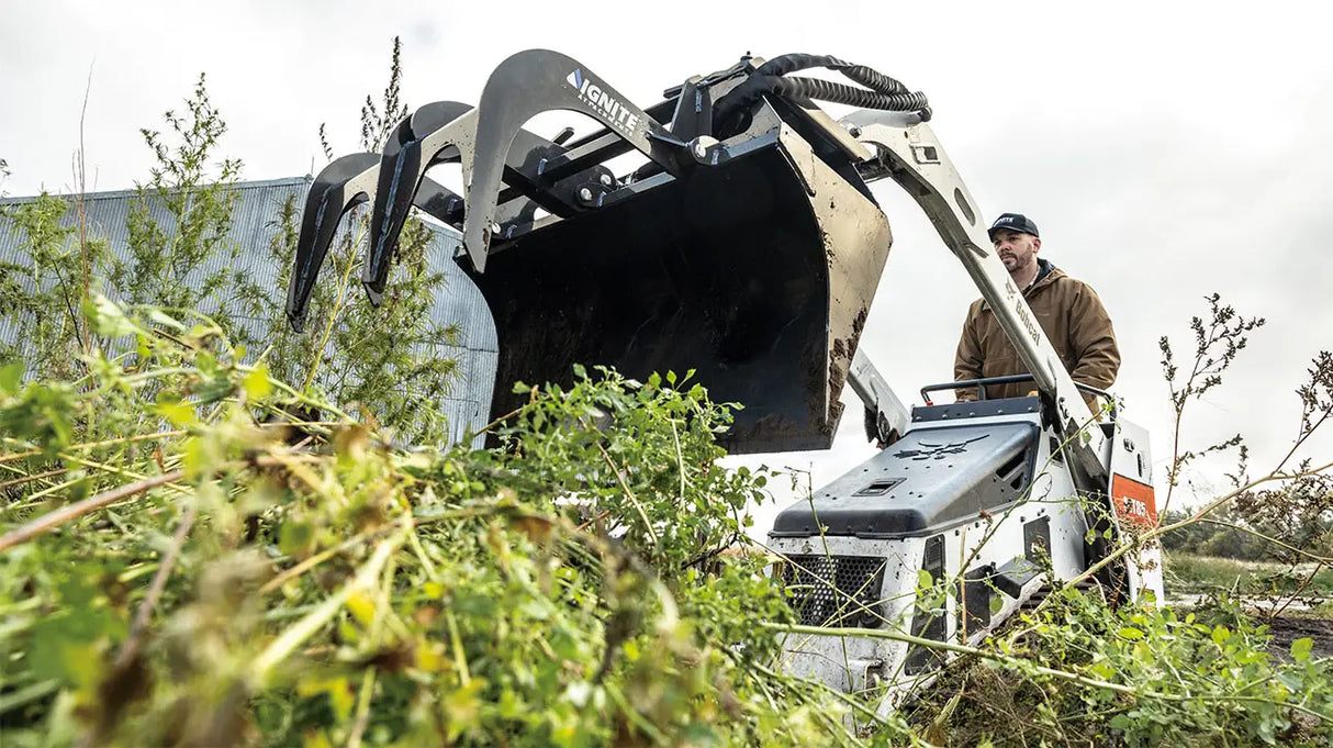Ignite Attachments 44 in Mini Skid Steer Bucket Grapple