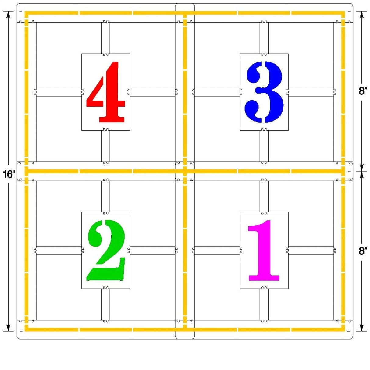 Newstripe Official Four Square Game Stencil