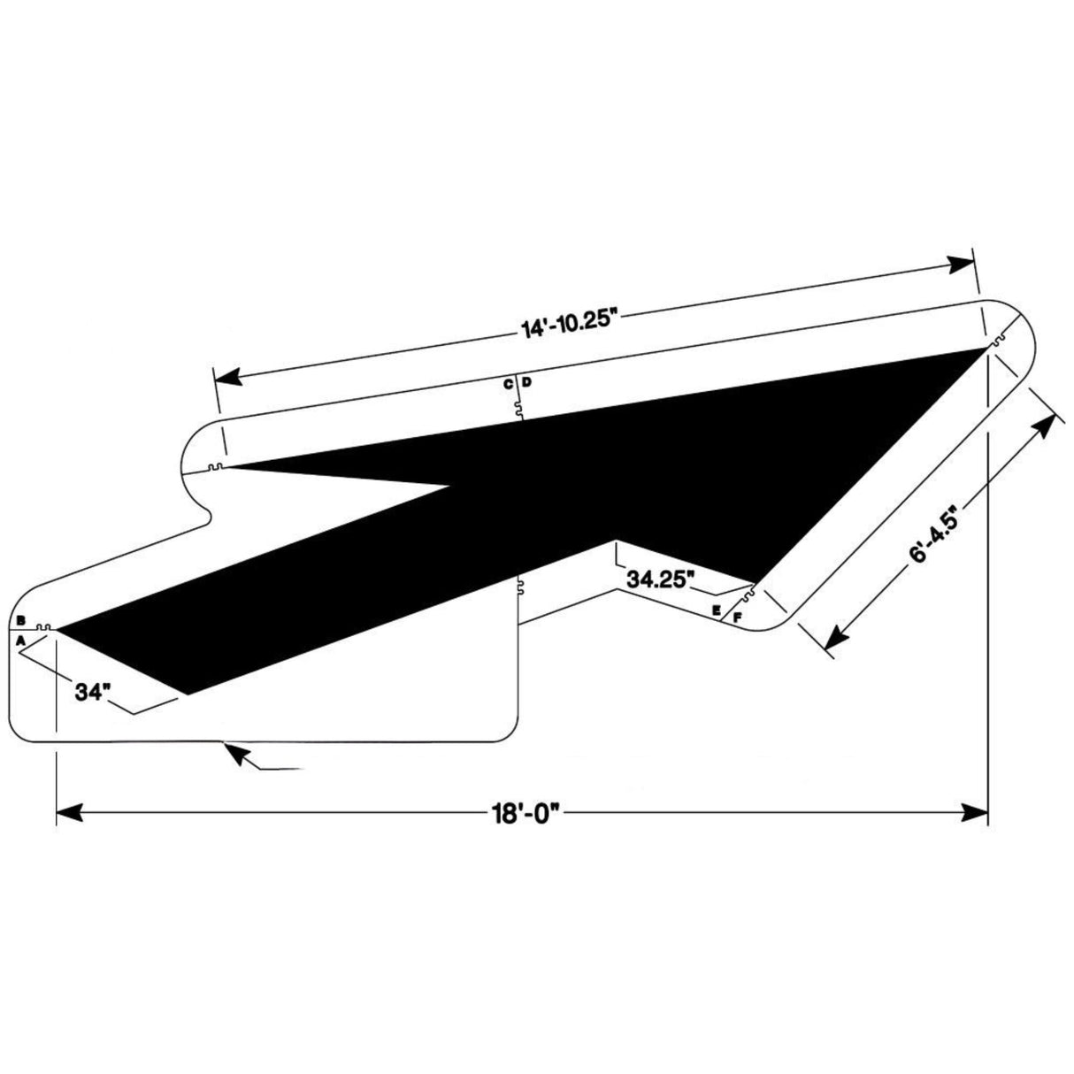 Newstripe Federal Lane Drop Arrow Stencil