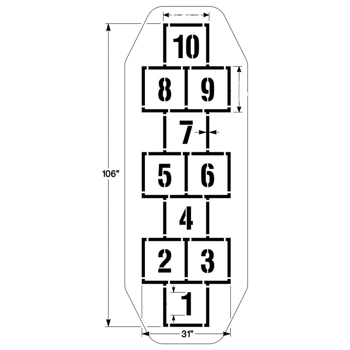 Newstripe Traditional Hopscotch Playground Stencil