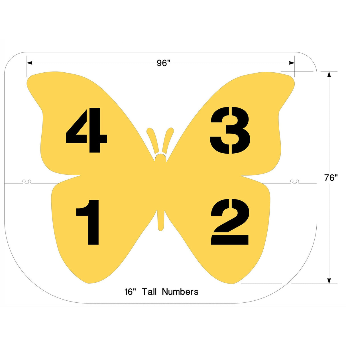 Newstripe Butterfly Four Square Game Stencil