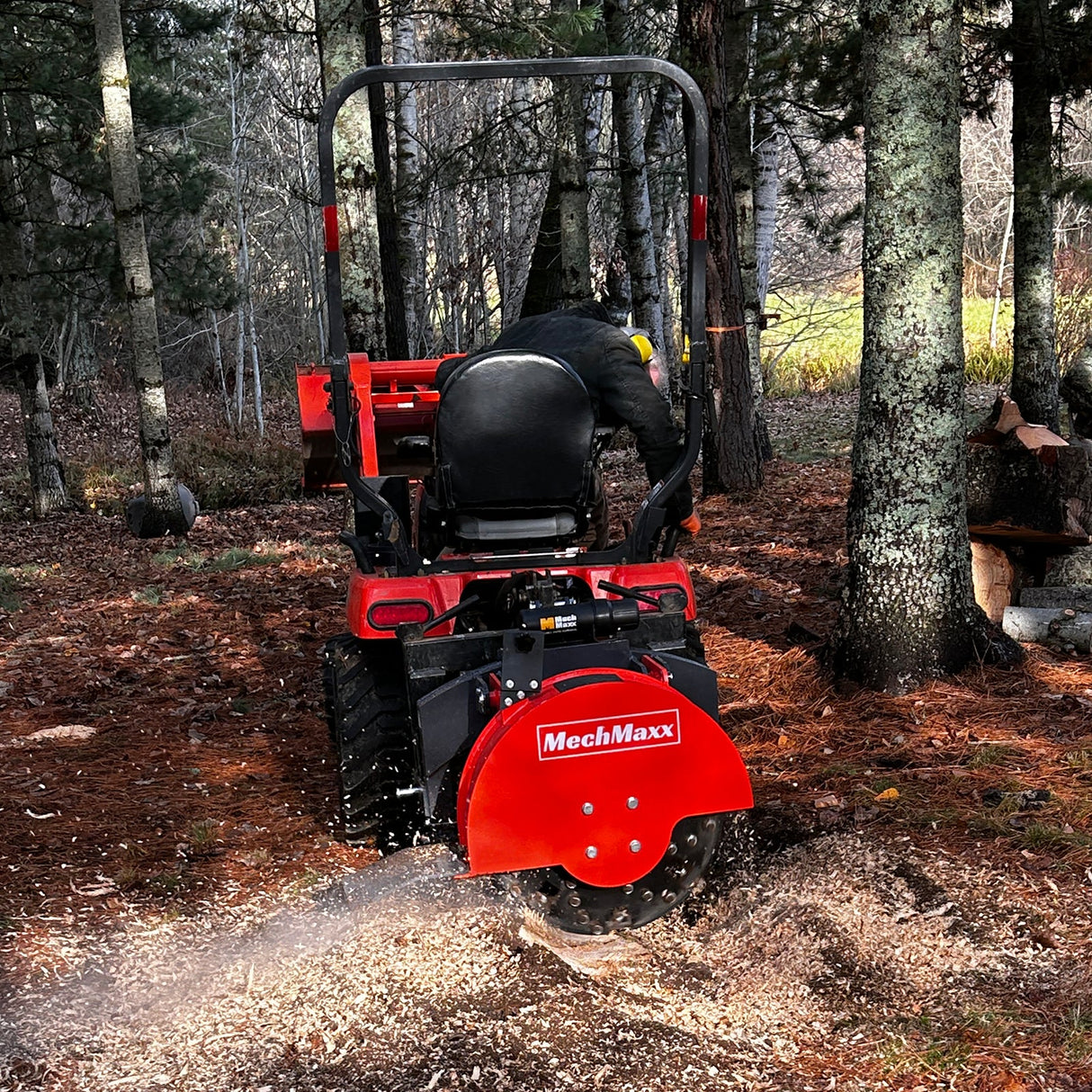 MechMaxx 3-Point PTO Stump Grinder with 34 Carbide Teeth (PTO Shaft Included with Slip Clutch), for 15-45HP Tractor, SG24 – Orange