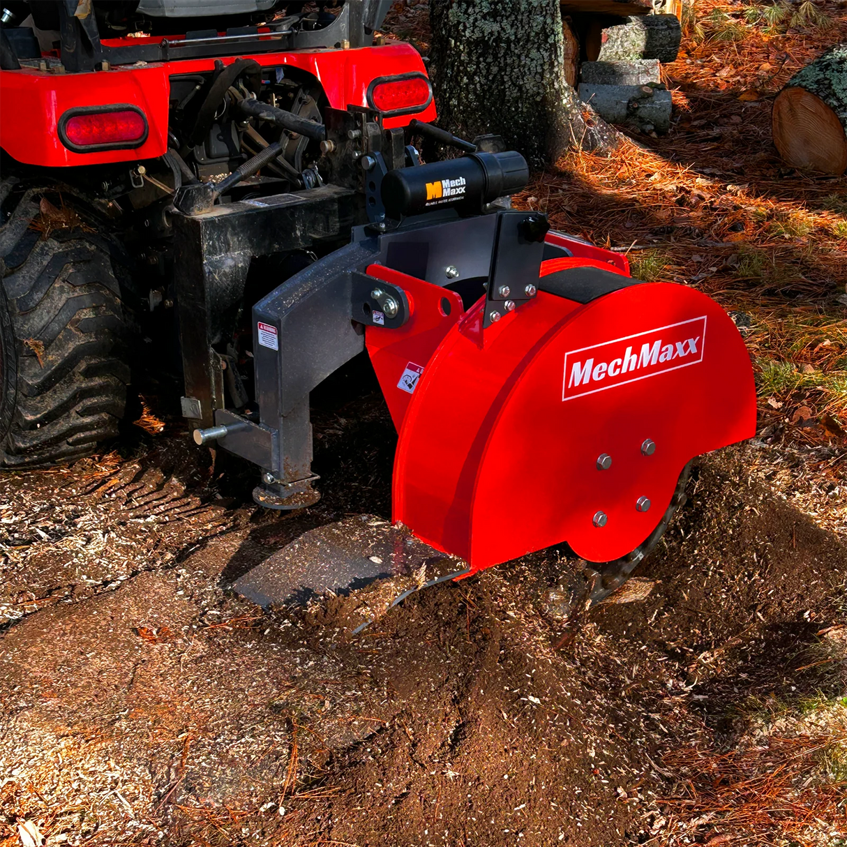 MechMaxx 3-Point PTO Stump Grinder with 34 Carbide Teeth (PTO Shaft Included with Slip Clutch), for 15-45HP Tractor, SG24 – Orange