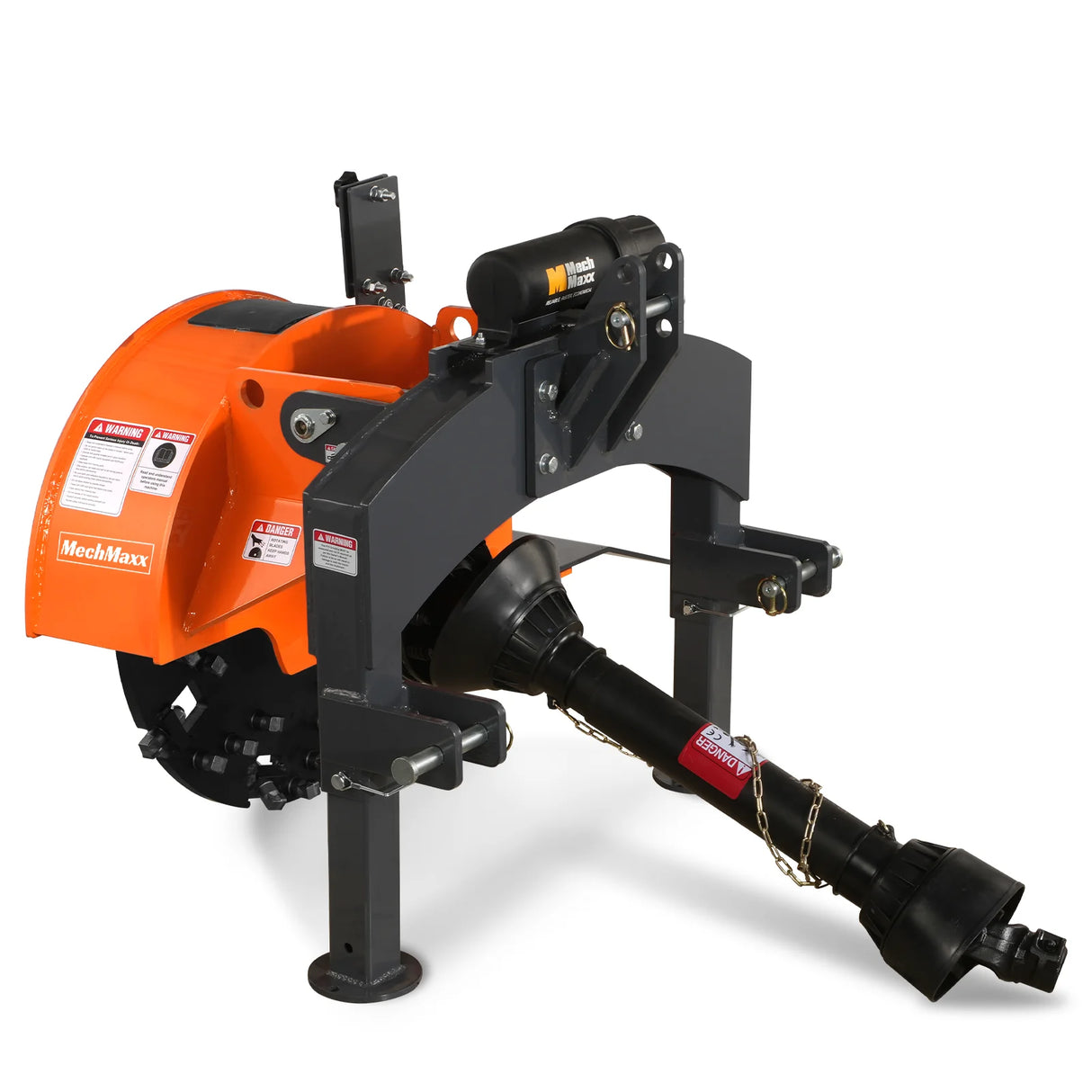 MechMaxx 3-Point PTO Stump Grinder & Wood Chipper Bundle – Orange