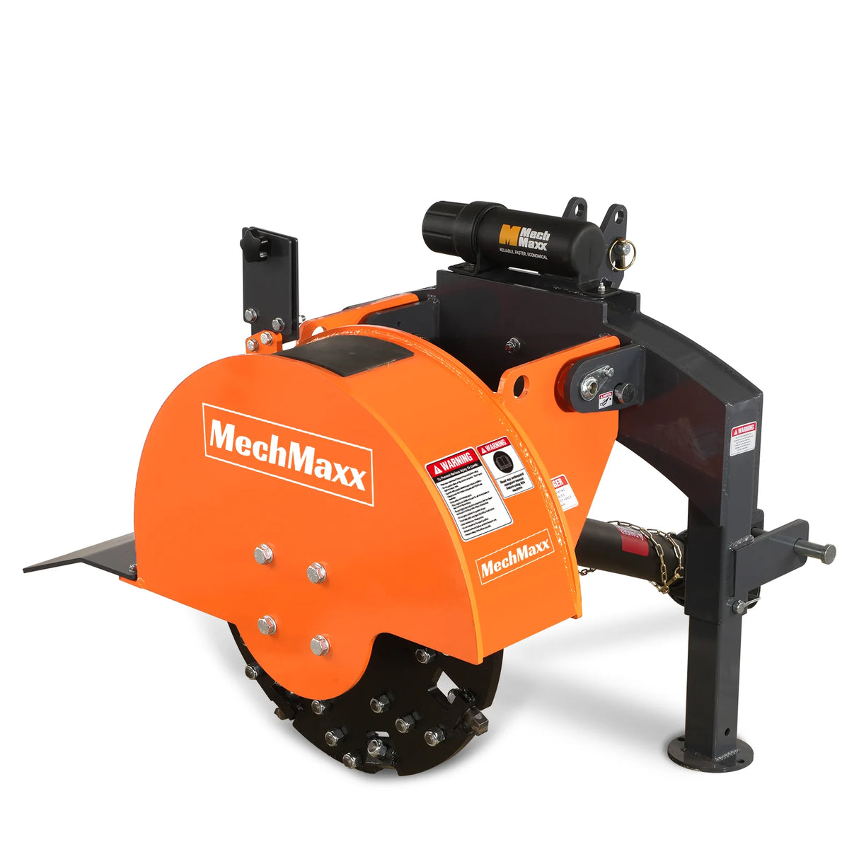 MechMaxx 3-Point PTO Stump Grinder with 34 Carbide Teeth (PTO Shaft Included with Slip Clutch), for 15-45HP Tractor, SG24 – Orange