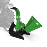 MechMaxx 3-Point PTO Stump Grinder & Wood Chipper Bundle – Green