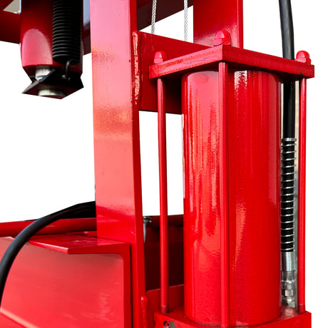 Katool SP50L 50 ton shop press angled view