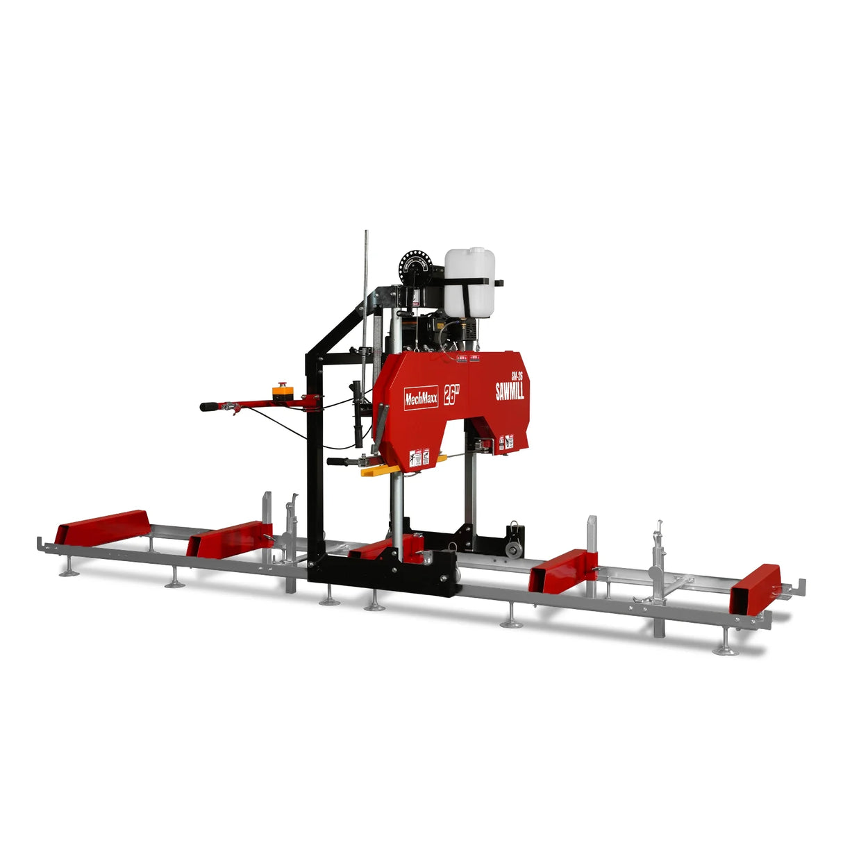 MechMaxx 26" Portable Sawmill, 459cc 15HP E-Start Gasoline Engine, 20" Board Width, 13' Track Length, SM-26