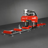 MechMaxx 26" Portable Sawmill (5x Blades Included), 459cc 15HP E-Start Gasoline Engine, 20" Board Width, 20' Track Length (13' Track Length + 6.4' Track Extension Included), SM-26