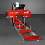MechMaxx 26" Portable Sawmill (5x Blades Included), 459cc 15HP E-Start Gasoline Engine, 20" Board Width, 20' Track Length (13' Track Length + 6.4' Track Extension Included), SM-26