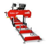 MechMaxx 26" Portable Sawmill (5x Blades Included), 459cc 15HP E-Start Gasoline Engine, 20" Board Width, 20' Track Length (13' Track Length + 6.4' Track Extension Included), SM-26