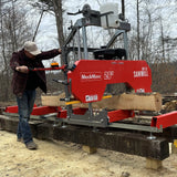 MechMaxx 26" Portable Sawmill, 459cc 15HP E-Start Gasoline Engine, 20" Board Width, 13' Track Length, SM-26
