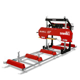 MechMaxx 32" Portable Sawmill, 459cc 15HP E-Start Gasoline Engine, 26.5" Board Width, 13' Track Length, SM-32