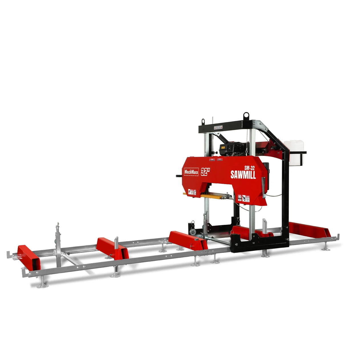 MechMaxx 32" Portable Sawmill, 459cc 15HP E-Start Gasoline Engine, 26.5" Board Width, 13' Track Length, SM-32