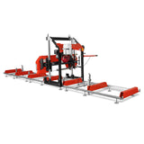 MechMaxx 32" Portable Sawmill (5 x Blades Included), HONDA GX390 389cc E-Start Gasoline Engine, 26.5" Board Width, 20' Track Length (13' Track Length + 6.4' Track Extension Included), SM-32