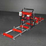 MechMaxx 32" Portable Sawmill (5 x Blades Included), HONDA GX390 389cc E-Start Gasoline Engine, 26.5" Board Width, 20' Track Length (13' Track Length + 6.4' Track Extension Included), SM-32