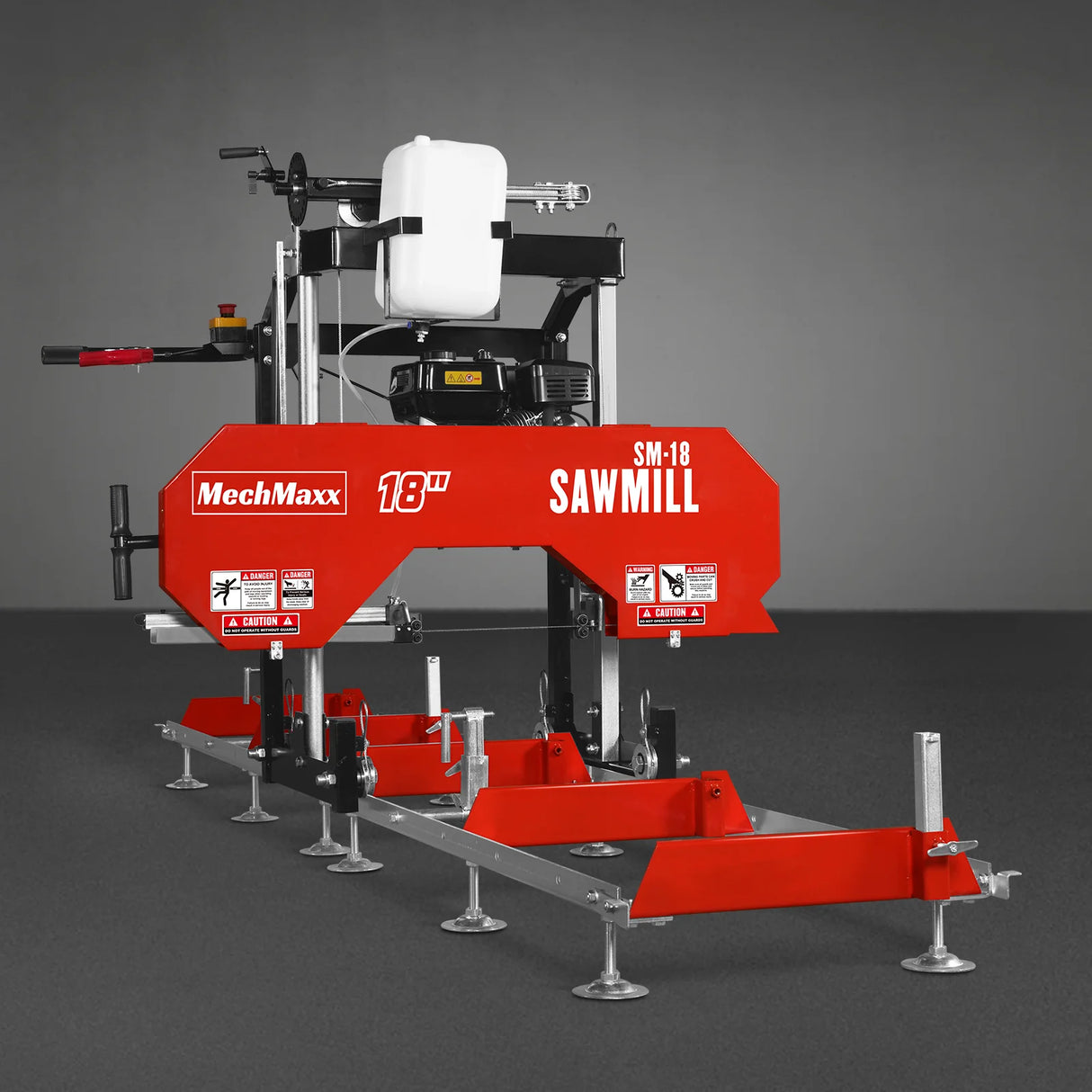 MechMaxx 18" Portable Sawmill, 212cc 7HP Gasoline Engine, 15" Board Width, 10' Track Length, SM-18