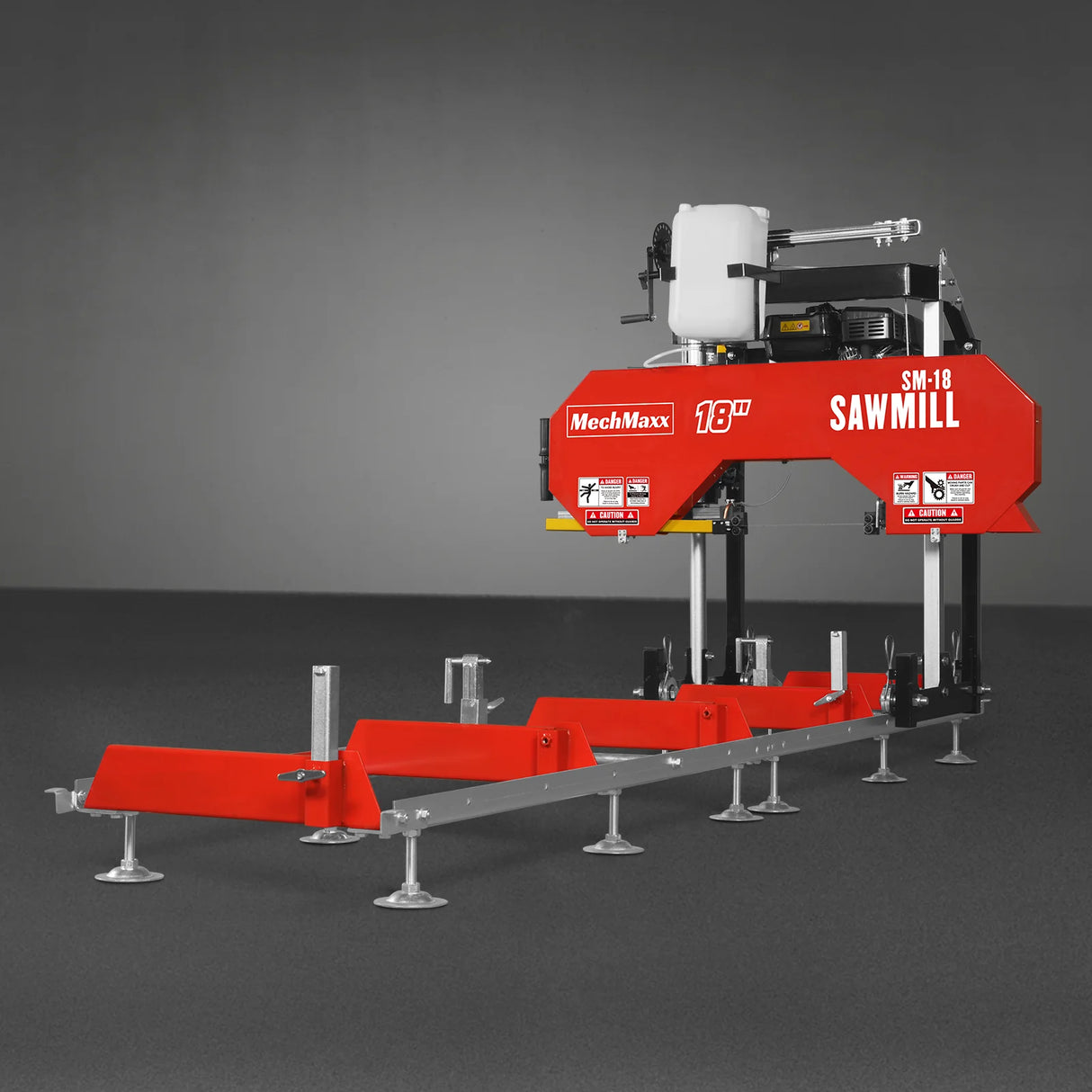 MechMaxx 18" Portable Sawmill, 212cc 7HP Gasoline Engine, 15" Board Width, 10' Track Length, SM-18