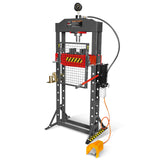 20 Ton H-Frame Air/Hydraulic Shop Press with Press Pin Kit, Fully Welded Steel Frame, Safety Guard, Foot Pedal Control, HSP20
